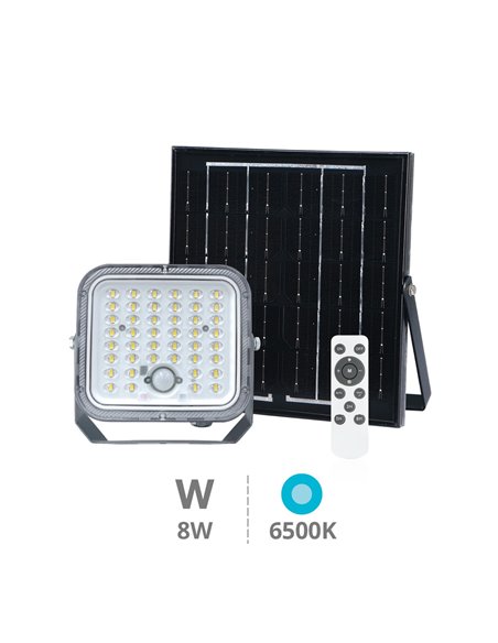 Proyector solar LED Pamol con sensor de movimiento y crepuscular 8W 6500K IP65 Negro