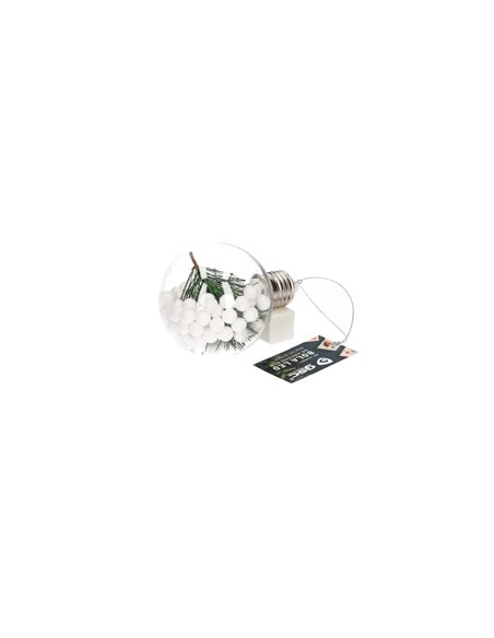 Bola de navidad LED 8cm 3xLR44 Luz cálida - 12u caja exp