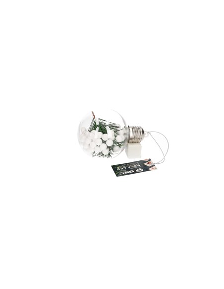 Bola de navidad LED 8cm 3xLR44 Luz cálida - 12u caja exp