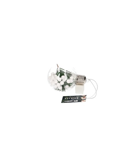 Bola de navidad LED 8cm 3xLR44 Luz cálida - 12u caja exp