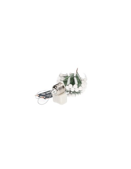 Bola de navidad LED 8cm 3xLR44 Luz cálida - 12u caja exp