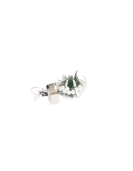 Bola de navidad LED 8cm 3xLR44 Luz cálida - 12u caja exp