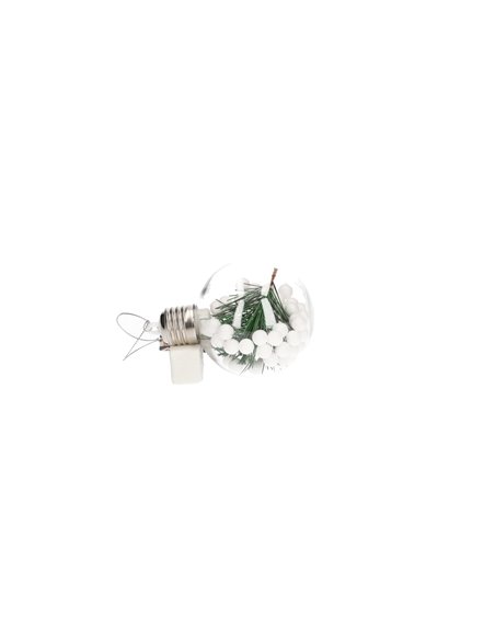 Bola de navidad LED 8cm 3xLR44 Luz cálida - 12u caja exp