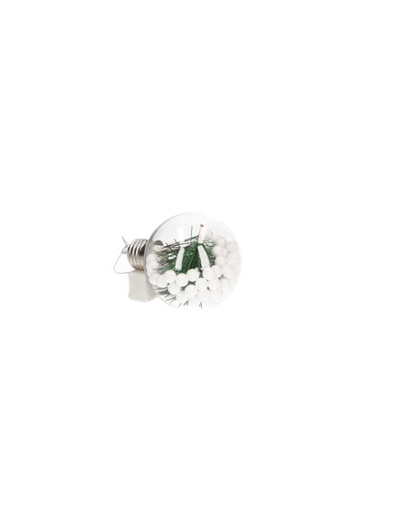 Bola de navidad LED 8cm 3xLR44 Luz cálida - 12u caja exp