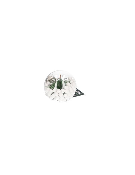 Bola de navidad LED 8cm 3xLR44 Luz cálida - 12u caja exp