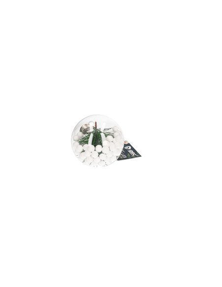 Bola de navidad LED 8cm 3xLR44 Luz cálida - 12u caja exp