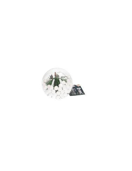 Bola de navidad LED 8cm 3xLR44 Luz cálida - 12u caja exp