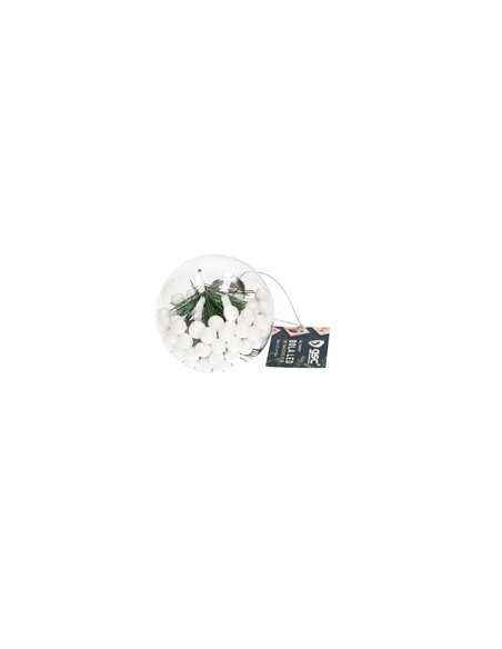 Bola de navidad LED 8cm 3xLR44 Luz cálida - 12u caja exp