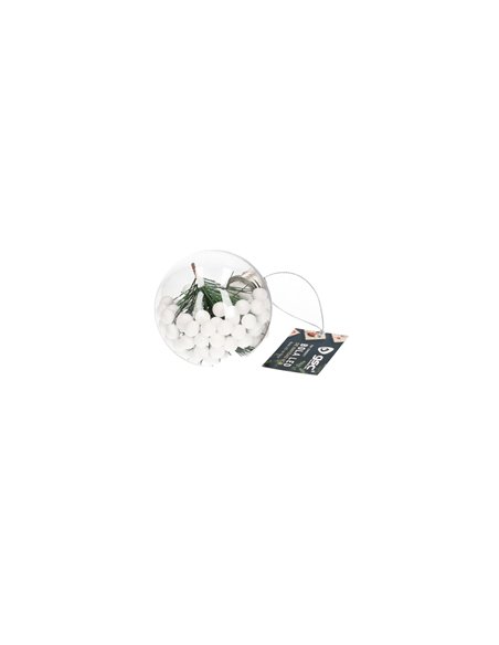 Bola de navidad LED 8cm 3xLR44 Luz cálida - 12u caja exp