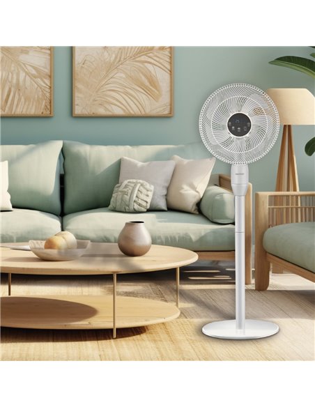 Ventilador de pie Haripal Ø36cm 25W motor DC Blanco