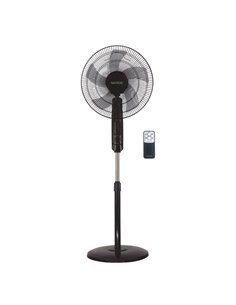 Ventilador de pie Lungra con mando y temporizador Ø43cm 50W Negro