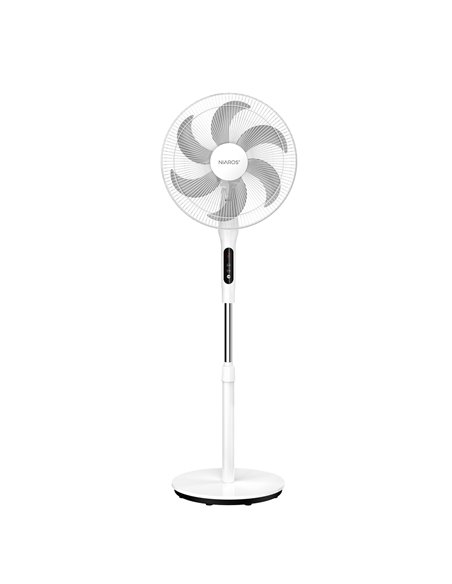 Ventilador de pie Sortino con mando y temporizador Ø43cm 65W Blanco