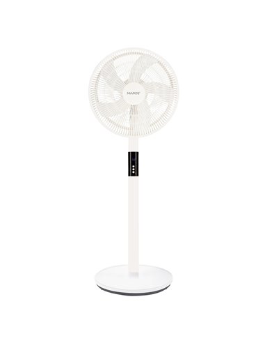Ventilador portátil de pie Sanluri con mando Ø39cm 15W motor DC Blanco