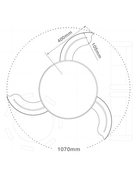 Ventilador techo Lentini con luz CCT regulable y mando Ø107 3 aspas retráctiles DC Blanco