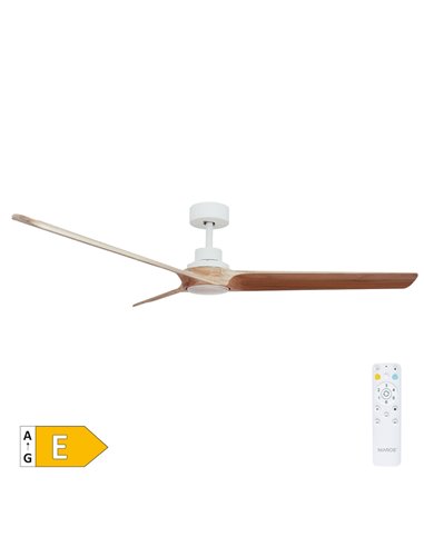 Ventilador techo Fratello con luz CCT regulable y mando Ø152 3 aspas DC Blanco