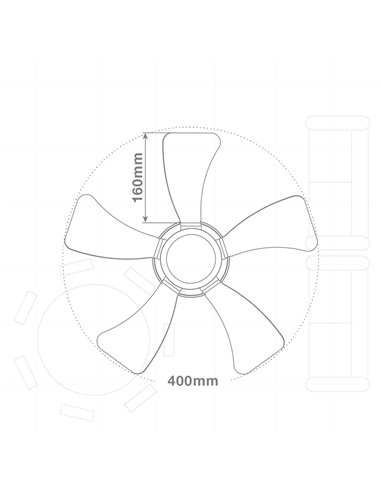 Mini ventilador techo Oristán con luz CCT regulable y mando Ø40 5 aspas DC Blanco