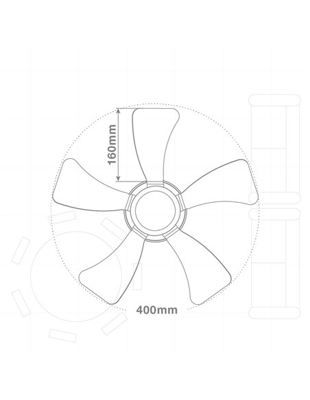 Mini ventilador techo Oristán con luz CCT regulable y mando Ø40 5 aspas DC Blanco