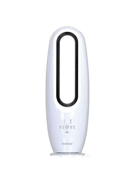 Ventilador de torre sin aspas Molian con luz y mando 70W Blanco