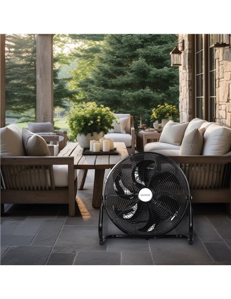 Ventilador metálico de suelo Aidone Ø51cm 90W Negro