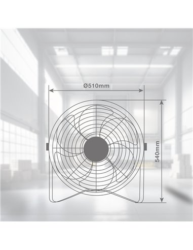 Ventilador metálico de suelo Aidone Ø51cm 90W Negro