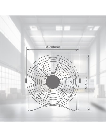 Ventilador metálico de suelo Aidone Ø51cm 90W Negro