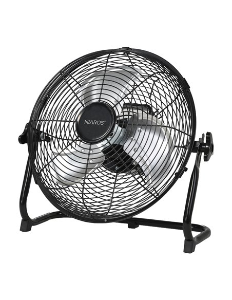 Ventilador portátil metálico de suelo Nuoro Ø40cm 15W motor DC Negro