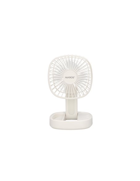 Mini ventilador de mano plegable Coober con luz USB recargable Blanco