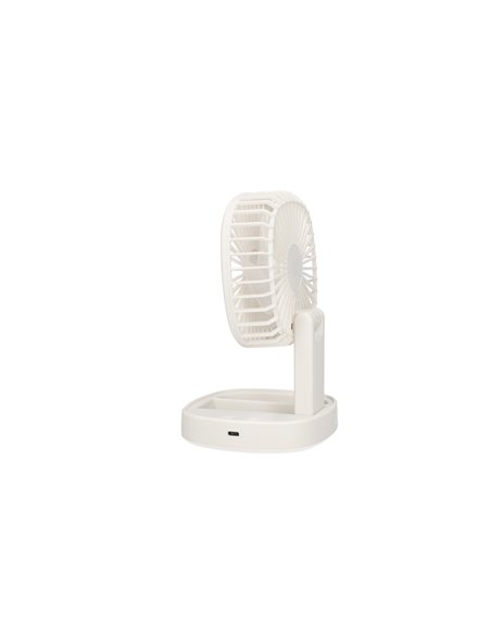 Mini ventilador de mano plegable Coober con luz USB recargable Blanco