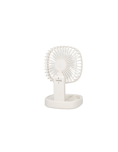 Mini ventilador de mano plegable Coober con luz USB recargable Blanco