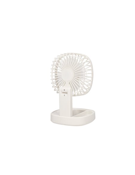 Mini ventilador de mano plegable Coober con luz USB recargable Blanco