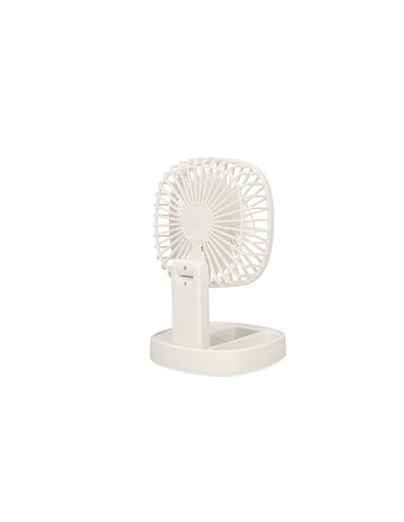 Mini ventilador de mano plegable Coober con luz USB recargable Blanco