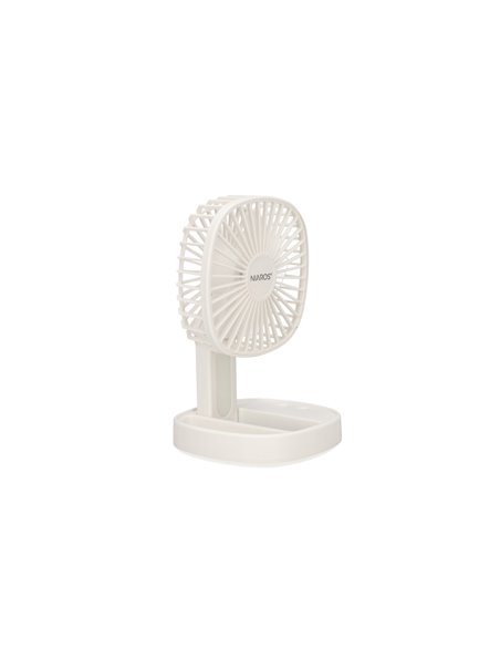 Mini ventilador de mano plegable Coober con luz USB recargable Blanco