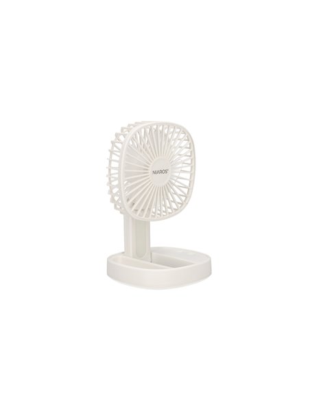Mini ventilador de mano plegable Coober con luz USB recargable Blanco