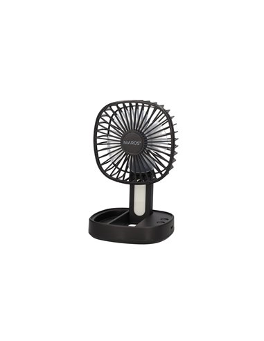 Mini ventilador de mano plegable Coober con luz USB recargable Negro