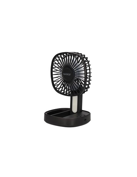 Mini ventilador de mano plegable Coober con luz USB recargable Negro