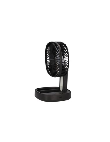 Mini ventilador de mano plegable Coober con luz USB recargable Negro