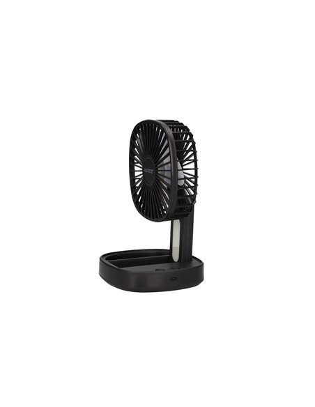 Mini ventilador de mano plegable Coober con luz USB recargable Negro