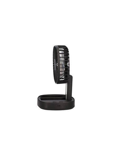 Mini ventilador de mano plegable Coober con luz USB recargable Negro