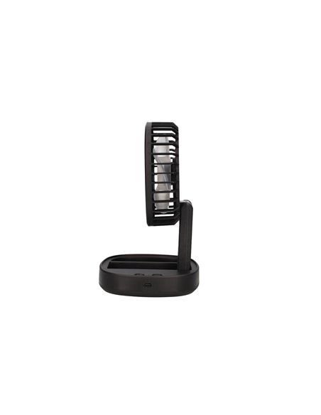 Mini ventilador de mano plegable Coober con luz USB recargable Negro