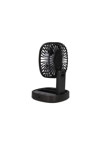 Mini ventilador de mano plegable Coober con luz USB recargable Negro