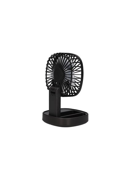 Mini ventilador de mano plegable Coober con luz USB recargable Negro
