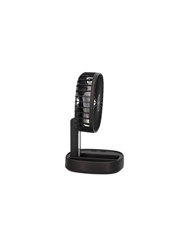 Mini ventilador de mano plegable Coober con luz USB recargable Negro