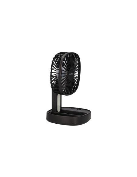Mini ventilador de mano plegable Coober con luz USB recargable Negro