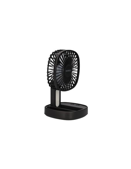Mini ventilador de mano plegable Coober con luz USB recargable Negro
