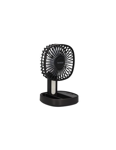 Mini ventilador de mano plegable Coober con luz USB recargable Negro