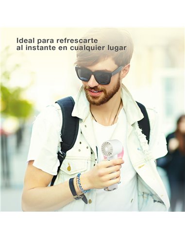 Mini ventilador de mano Luvo USB recargable Blanco