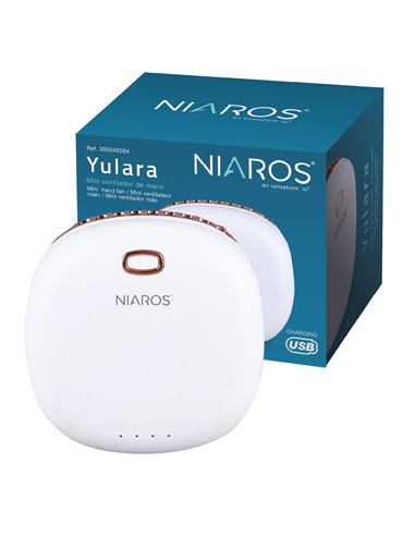 Mini ventilador portátil Yulara USB recargable Blanco