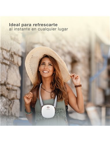 Mini ventilador portátil Yulara USB recargable Blanco