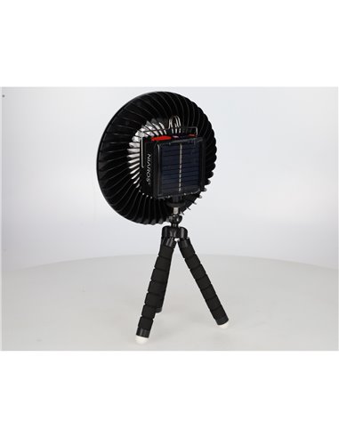 Mini ventilador solar Tanami con luz y trípode flexible