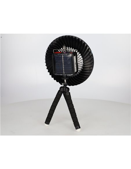 Mini ventilador solar Tanami con luz y trípode flexible